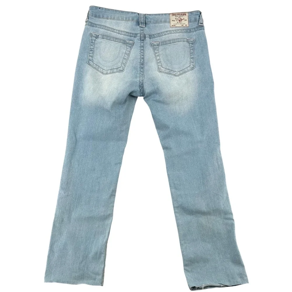 True Religion Billie Jeans Womens 31 Light‎ Blue Mid Rise Straight Leg Y2K Denim